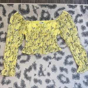 Fashionnova yellow floral corset top